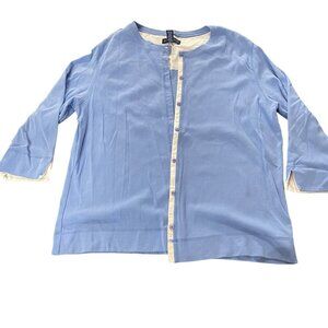Karen Scott Women's Button-Up Blue Cardigan Sweaters Size XLarge 3/4 sleeve
